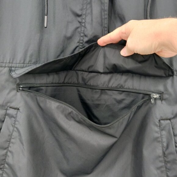 Lauren James Black Pullover Jacket Leopard Print Collar Medium Rain Jacket - Picture 9 of 12